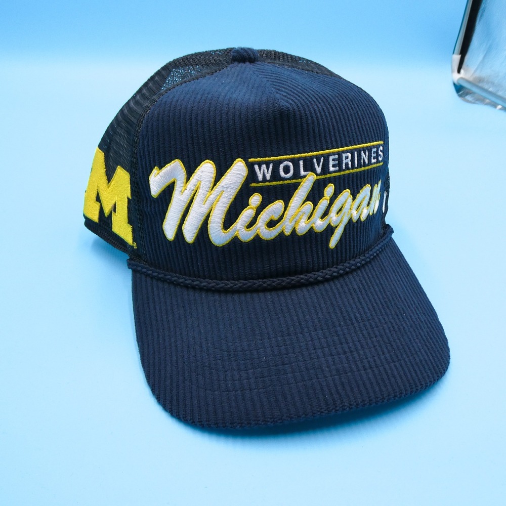 '47 Brand Hat Men One Size '47 Hitch Michigan Wolverines Navy Blue Corduroy Mesh